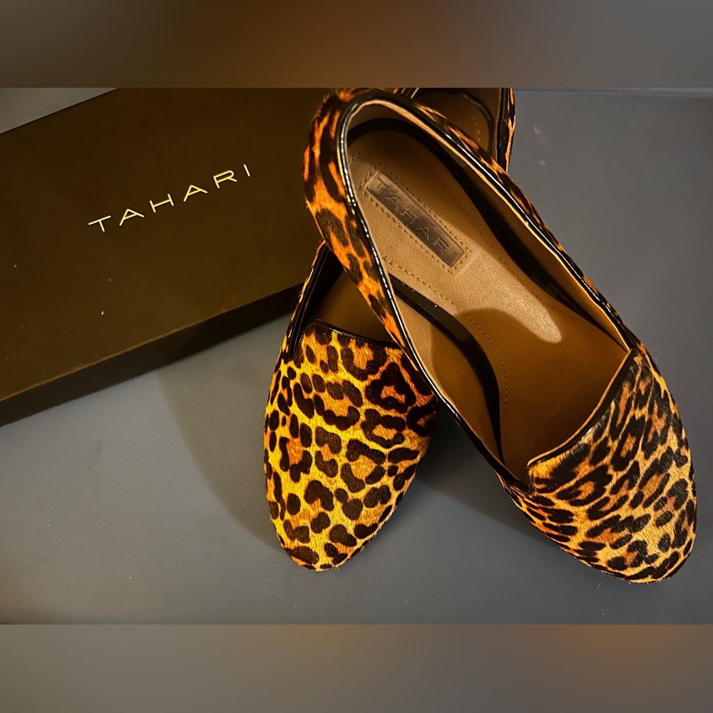 Tahari “Foley” Leopard Flats